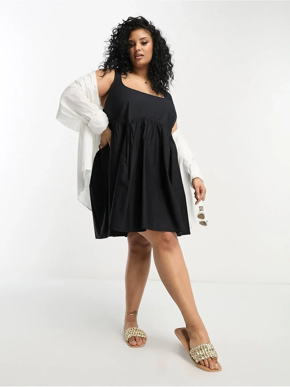 Asos Smock Babydoll Mini Sundress - Picture 1 of 8